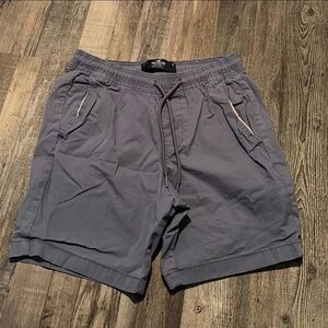 Hollister Men's Charcoal Flat Front Shorts